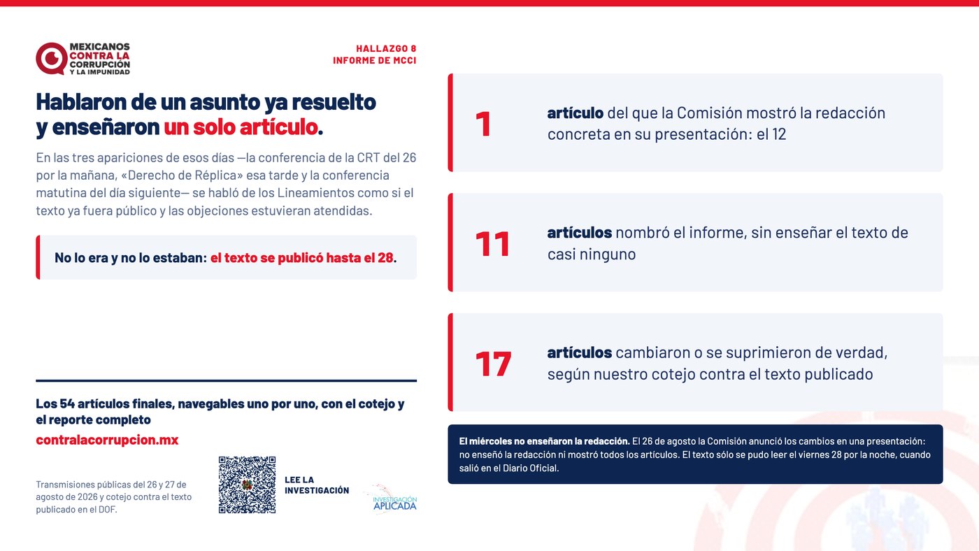 Hablaron de un asunto ya resuelto y enseñaron un solo artículo